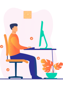 icon of a man working at the desk